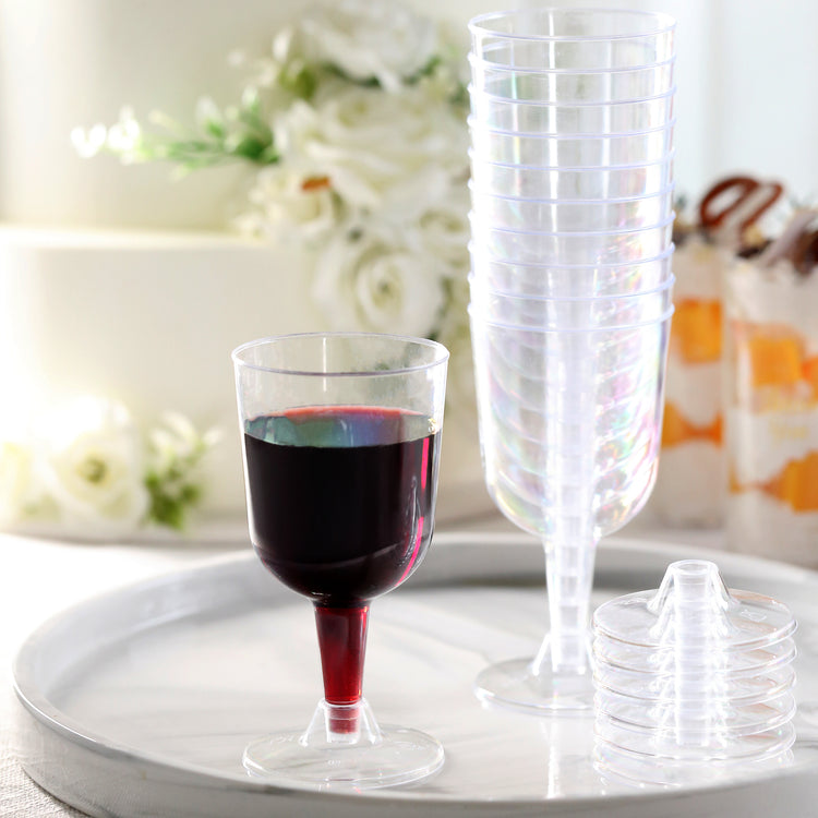 Disposable Wine 5oz Plastic Cups - Perfect for Indoor/outdoor parties and Wedding