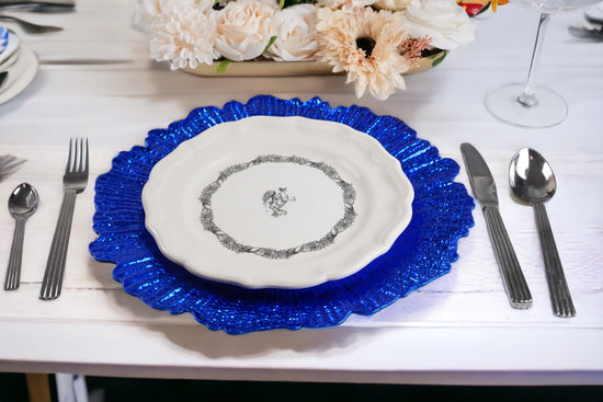 royal blue Plastic Charger plate